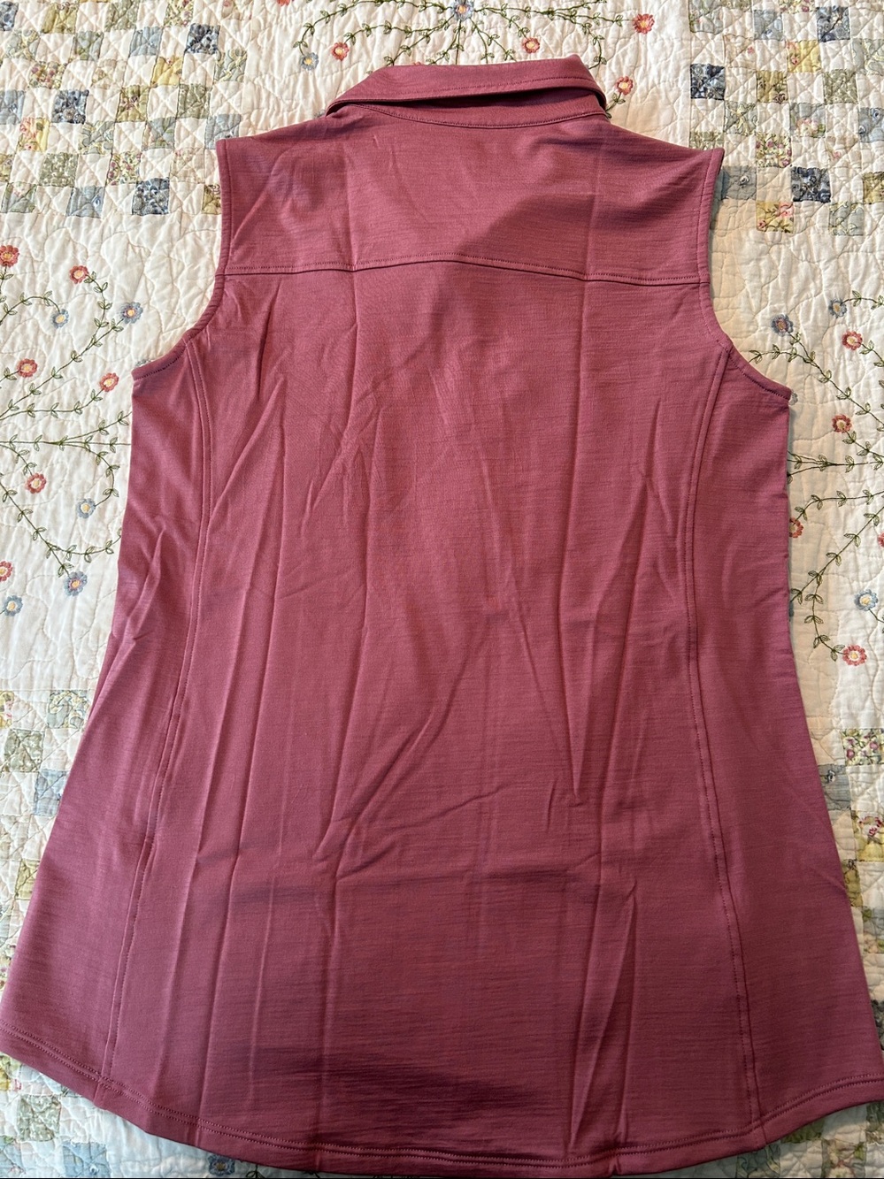 NWOT WoolX sleeveless top w collar and 3 buttons - Picture 6 of 10